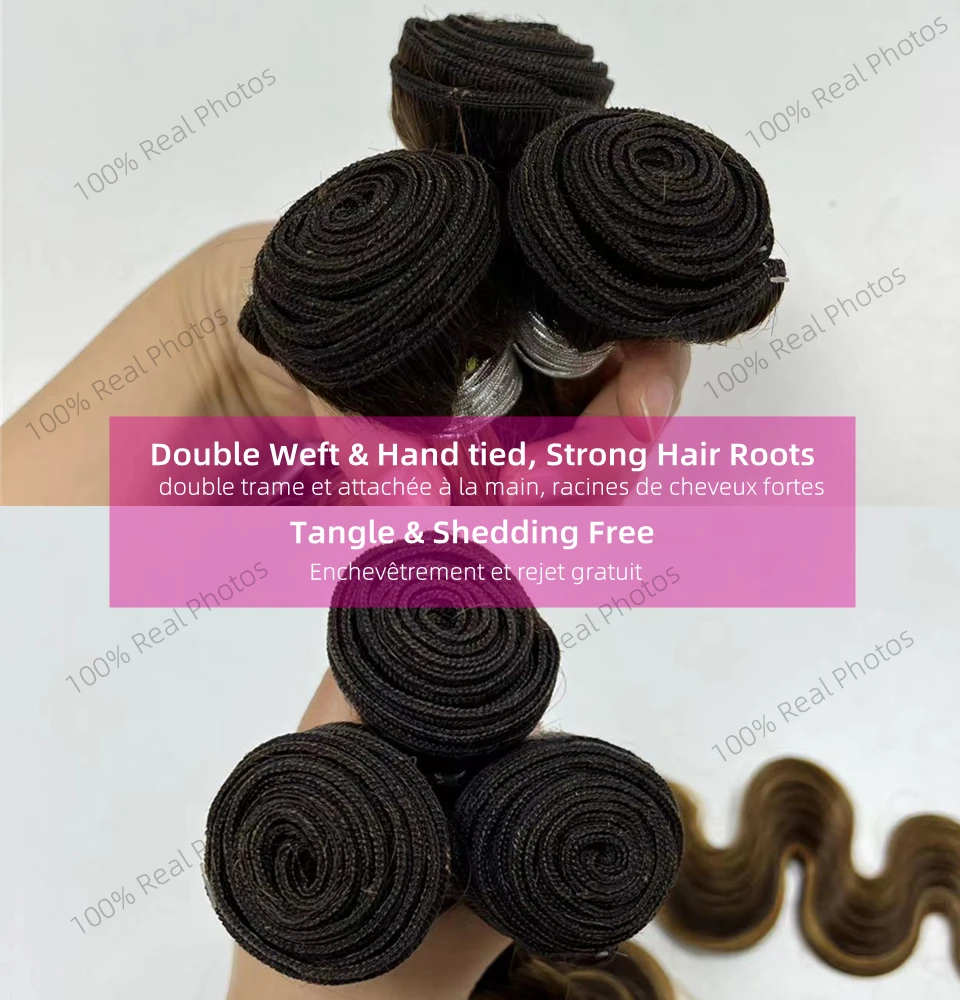 30 32 Inches P4/27 Highlight Body Wave Bundles Ombre Human Hair Bundles Extensions Blonde Brazilian Weave 1 3 4pcs Remy 10A Hair