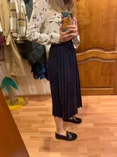 Pleated-Skirt Belt A-Line Simplee Stripe Women British-Style Elegant Fashion with Autumn
