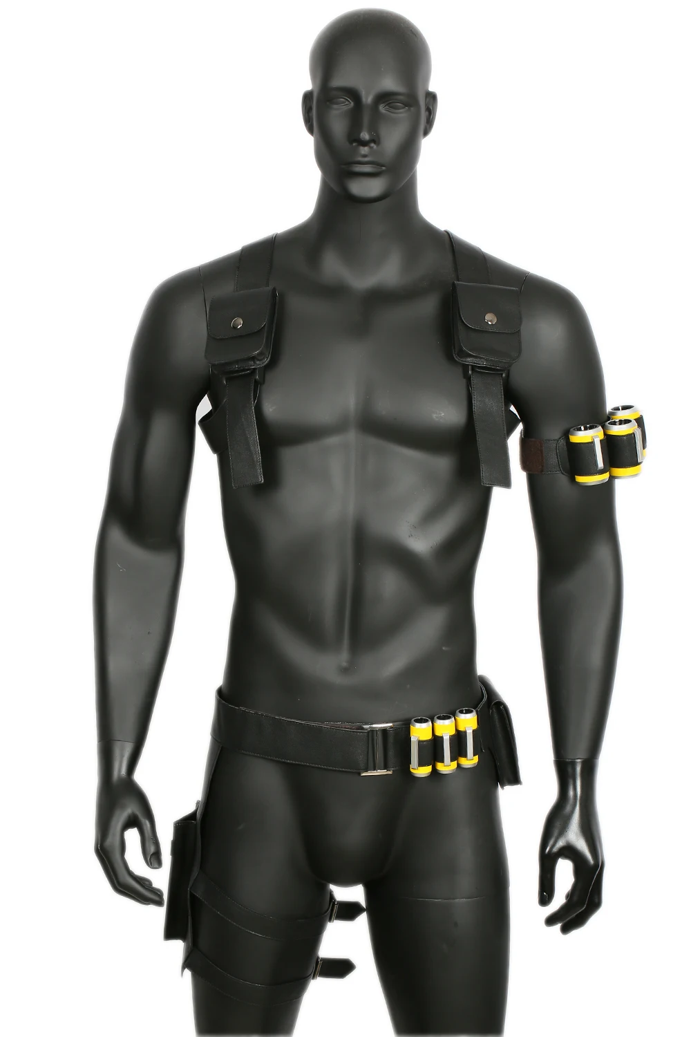 COSTHEME Overwatch Soldier 76 черный PU кожаный ремень, Официальный лицензированный, кобура Реквизит полный комплект