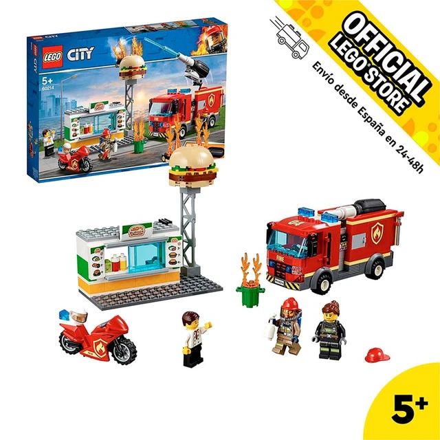 Original 60214 City rescue Fire in hamburger shop toy Set building, Fire