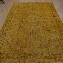 Желтый античный турецкий ковер- винтажный килим