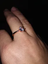 Clásico seis garra anillo de Color dorado AAA Austria anillos de boda con cristal para novia regalo de Navidad joyería de las mujeres, anillo de compromiso