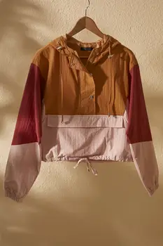 

Trendyol Hooded Water Repellent Featured With Color Block Kangaroo Coat TWOSS20MO0041