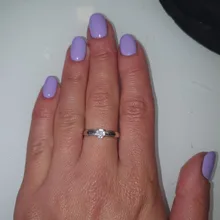 Anillo de compromiso de piedras redondas y pequeñas para mujer, sortija de boda de cristal Plata de Ley 925 auténtica