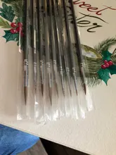 9 Uds pelo de comadreja de libro de línea cepillo pintura óleo Guache pintura línea de gancho pluma durable de plata fina de pluma de arte