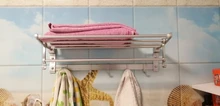 Hanger Towel-Rack Frap Silver Aluminum with Hooks F808 Wall-Mounted Surface-Towel Adjustable