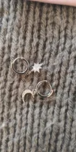 Pendientes de aro de Luna y estrella para mujer y hombre, de Plata de Ley 925, joyería para la oreja, regalos de fiesta al por mayor