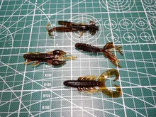 Silicone Bait Float Wobbler Shrimp Lobster Worm Fishing-Lure Lizards Twintails 4pcs 2g