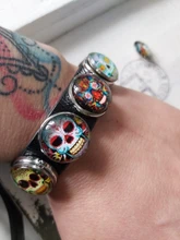 10 unids/lote Nuevo vidrio Snap mezclados, hermosa flor de algodón patrón exótico de cristal de 18mm botones para DIY, brazalete pulsera