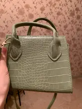 Bolso cruzado de cuero PU pequeño con patrón de cocodrilo para mujer, de Color sólido bolso de hombro, sencillo, para verano
