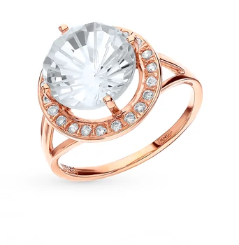 

Gold ring with rhinestone and cubic zirconia sunlight