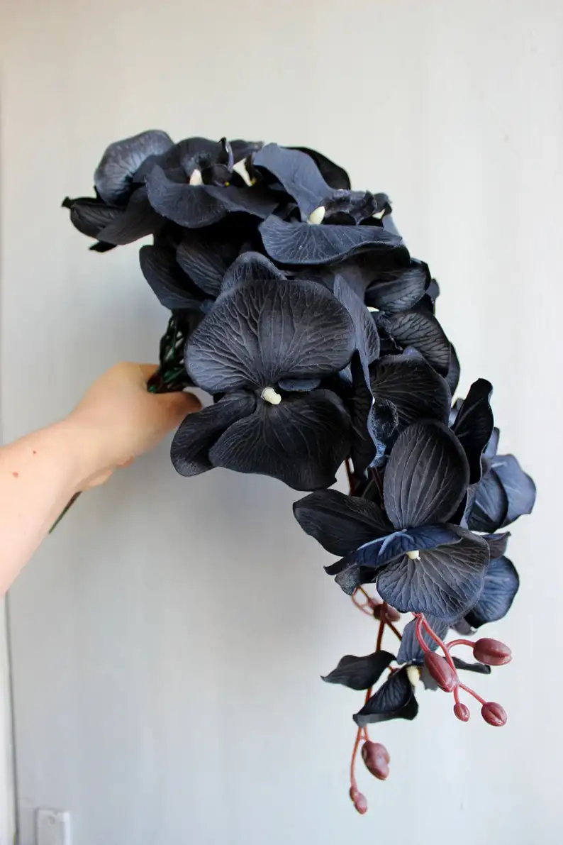 Bouquet noir de la mariée, bouquet de mariée gothique, accessoire de mariage noir, couronne de fleurs noires, bouquet d'hallowen, bouquet noir de demoiselle d'honneur, fleur - France Bouquet noir de la mariée, bouquet de mariée gothique, accessoire de mariage noir, couronne de fleurs noires, bouquet d'hallowen, bouquet noir de demoiselle d'honneur, fleur - France