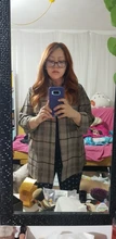 Plaid Shirt Blouse Oversize Top Women Blusas Long-Sleeve Girls Plus-Size Femme Female