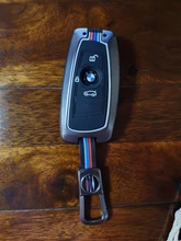 Aleación Galvanizada coche llave inteligente Fob caso de la cubierta de la piel para BMW Serie 3 4 5 320i 530i 550i F20 F21 F30 F31 F25 F01 F02 coche caso clave