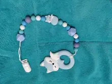 Bopoobo 1Set perlas de silicona de grado de alimentos de bebé madera para la dentición roedor libre de BPA DIY accesorios Clips de cadena de chupete mordedor bebé