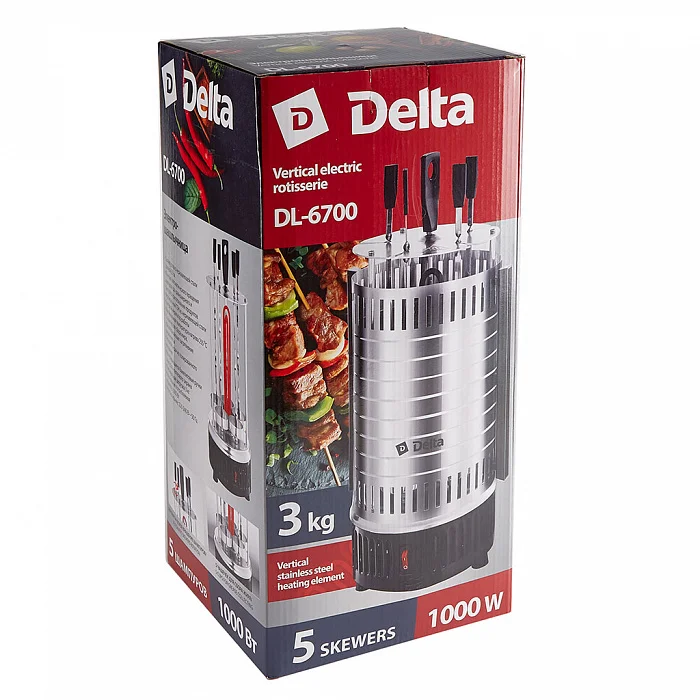 Шашлычница электрическая Delta DL-6700, 1000 Вт