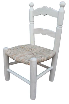 

Chair handwoven Child up seat with enea. Wood al natural for back painted.