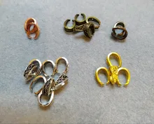 20 piezas 14x10mm estilo barroco colgante Pinch Bail broches collar ganchos Clips conector DIY accesorios de joyería accesorios 6 colores