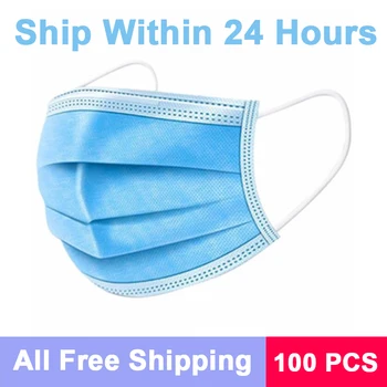 

100 PCS In Stock 3 Layer Protective Mask Disposable Mask Dustproof Mask Dust proof Mask Fast Delivery Free Shipping