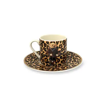 

Leopard Teddy Bear Patterned Porcelain Turkish Coffee Espresso Cup