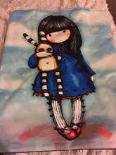 Bolso de diseñador para mujer, bolsa de hombro de lona duradera de alta calidad con estampado de dibujos animados, bolso escolar para chicas