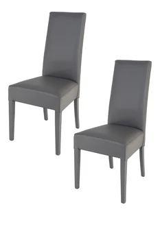 

Tommychairs-Set 2 Chairs Luisa for Kitchen and bar beech Wood structure upholstered in faux leather dark gray