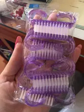 10 unids/lote cepillo de uñas acrílicas 4 Color de uñas de arte manicura pedicura de quitar el polvo de limpieza de plástico cepillos de uñas archivo conjunto de herramientas