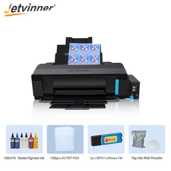 Jetvinner A3 DTF imprimante de t shirt avec Film PET DTF encre poudre thermofusible transfert de chaleur Film PET pour Epson L1800 imprimante de vêtements 