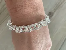 Los hombres y las mujeres de la pulsera de la plata esterlina 925 dije plateado a la moda pulsera regalo de la joyería