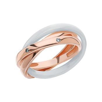 

Silver ring with ceramics and cubic zirconia sunlight sample 925