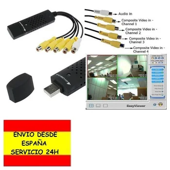 

CCTV USB 4 CHANNELS surveillance cameras in PC local business Safety engrave