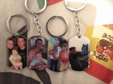 Llavero personalizado de acero inoxidable para foto de perro y amor, grabado, fotografía, recuerdo