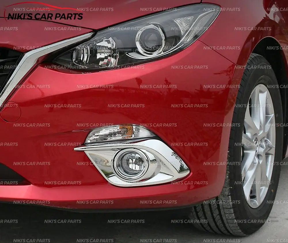 Накладки на передние противотуманные фары для Mazda 3- ABS пластик хром 1 комплект/2 шт. литье украшение Тюнинг Автомобиля