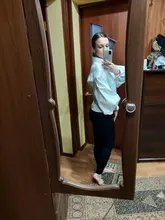 Blusa con manga de linterna para mujer, camisa holgada con botones a la moda para primavera y otoño, Color liso