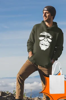 

Angemiel Wear Vicinity Monkey Green Men 'S Hooded Sweatshirt With Bag Kombin
