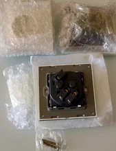 Coswall-Panel de alimentación de vidrio templado para pared, enchufe con conexión a tierra 16A, enchufe europeo, ruso, España, con cerradura protectora para niños