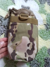 Bolsa de botella de agua para caza, sistema Molle, hervidor, funda cartuchera, acampada, ciclismo, bolsa con cierre de cordón, mochila táctica