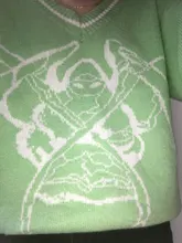 HEYounGIRL-suéter de punto de estilo Preppy para mujer, Jersey de punto de gran tamaño con cuello de pico informal, Jersey estampado de moda, prendas de punto 2021