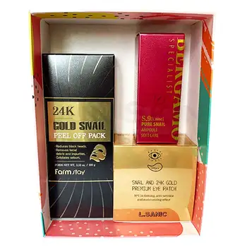 

Set "Gold and mucin snails for skin renewal" Korean Beaty Box gold snail