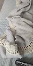 Manta para bebé de 120x100cm, edredón con flecos, pompón para recién nacido, manta de muselina para Baño