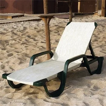 

Lounger COSTASOL, stackable, Green polypropylene fabric textilene beige