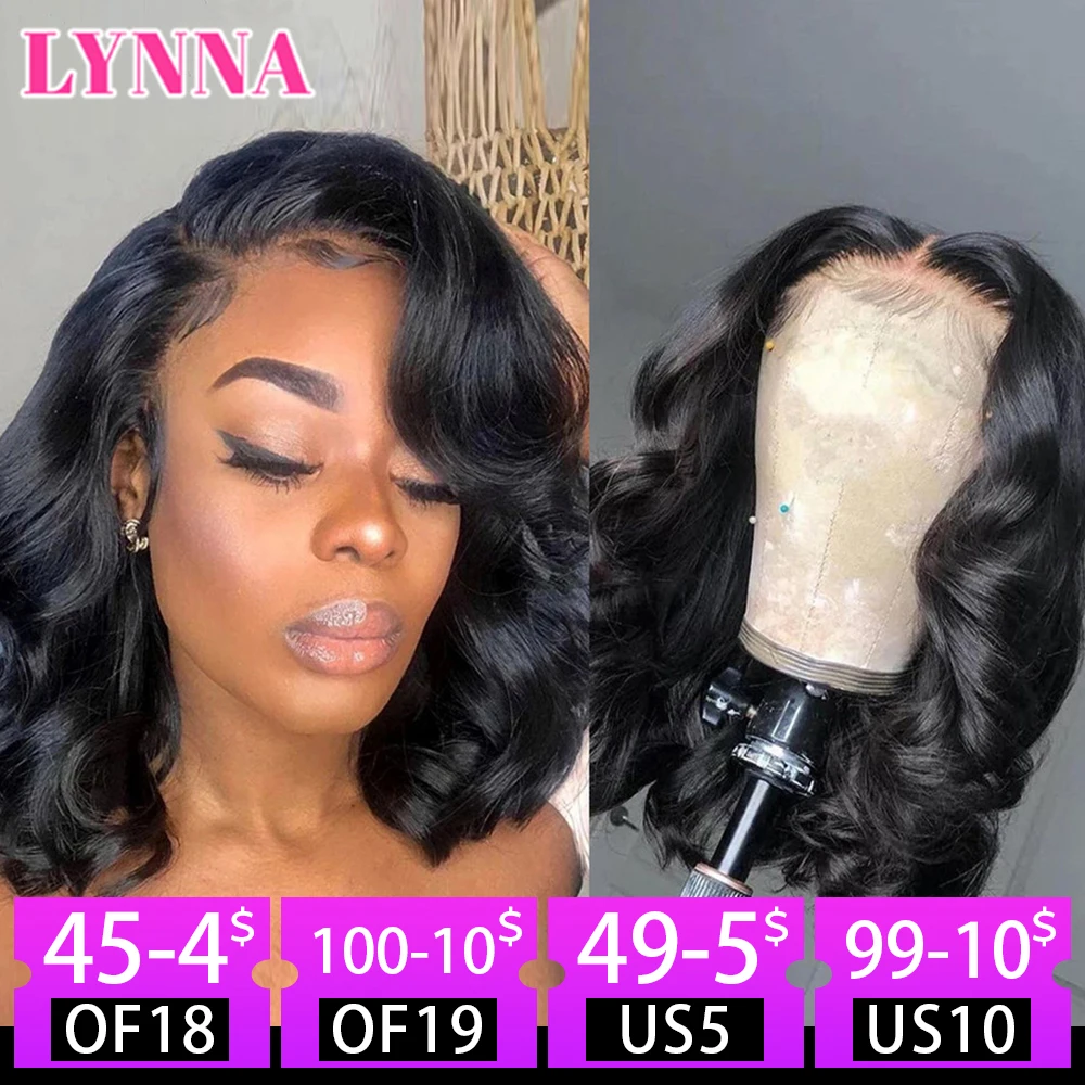 13x4 Body Wave Human Hair Wig Side Part Short Bob Brazilian Body Wave Lace Front Remy Wig With Baby Hair 150 Pre Plucked
