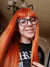 AZQUEEN-Peluca de cabello sintético para mujer, cabellera artificial largo y recto de 30 pulgadas, Color naranja, Color plateado, gris, blanco y rojo