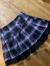Faldas plisadas Y2K para mujer, faldas plisadas a rayas negras y rosas, Tank Cute Sweet Girls, falda para la escuela a cuadros con cordones, Mini guantes góticos, falda de encaje