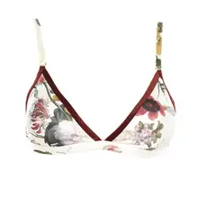 Trendyol цветочный узор косой лентой детальный Треугольник Бикини Топ TBESS20BU0142