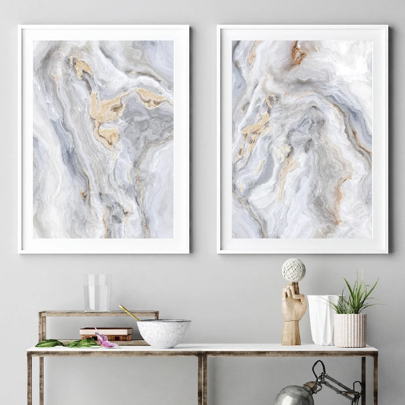 Marble Agate Modern Wall Art Canvas 