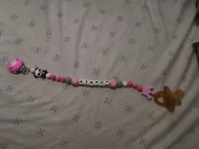 Bopoobo 1Set perlas de silicona de grado de alimentos de bebé madera para la dentición roedor libre de BPA DIY accesorios Clips de cadena de chupete mordedor bebé