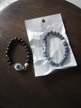 Bead Bracelet Jewelry Stone Lava Custom Female Blue Tiger Handmade Boho 8MM Wide