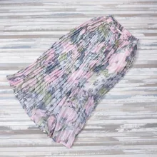 REALEFT-faldas largas plisadas con estampado Floral para mujer, faldas largas de tul, de cintura alta, sueltas, para primavera y verano, 2021