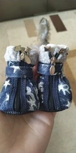 Puppy-Boots Pet-Shoes Lovely Dogs Snow Anti-Slip Zipper Winter Warm Denim Lets Casual